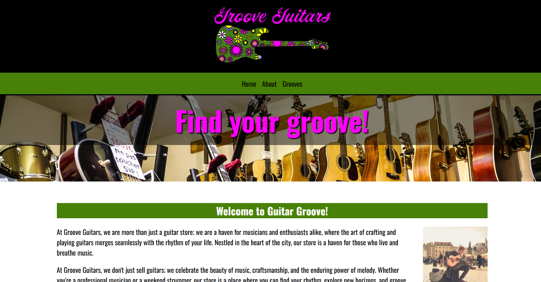 guitars website preview