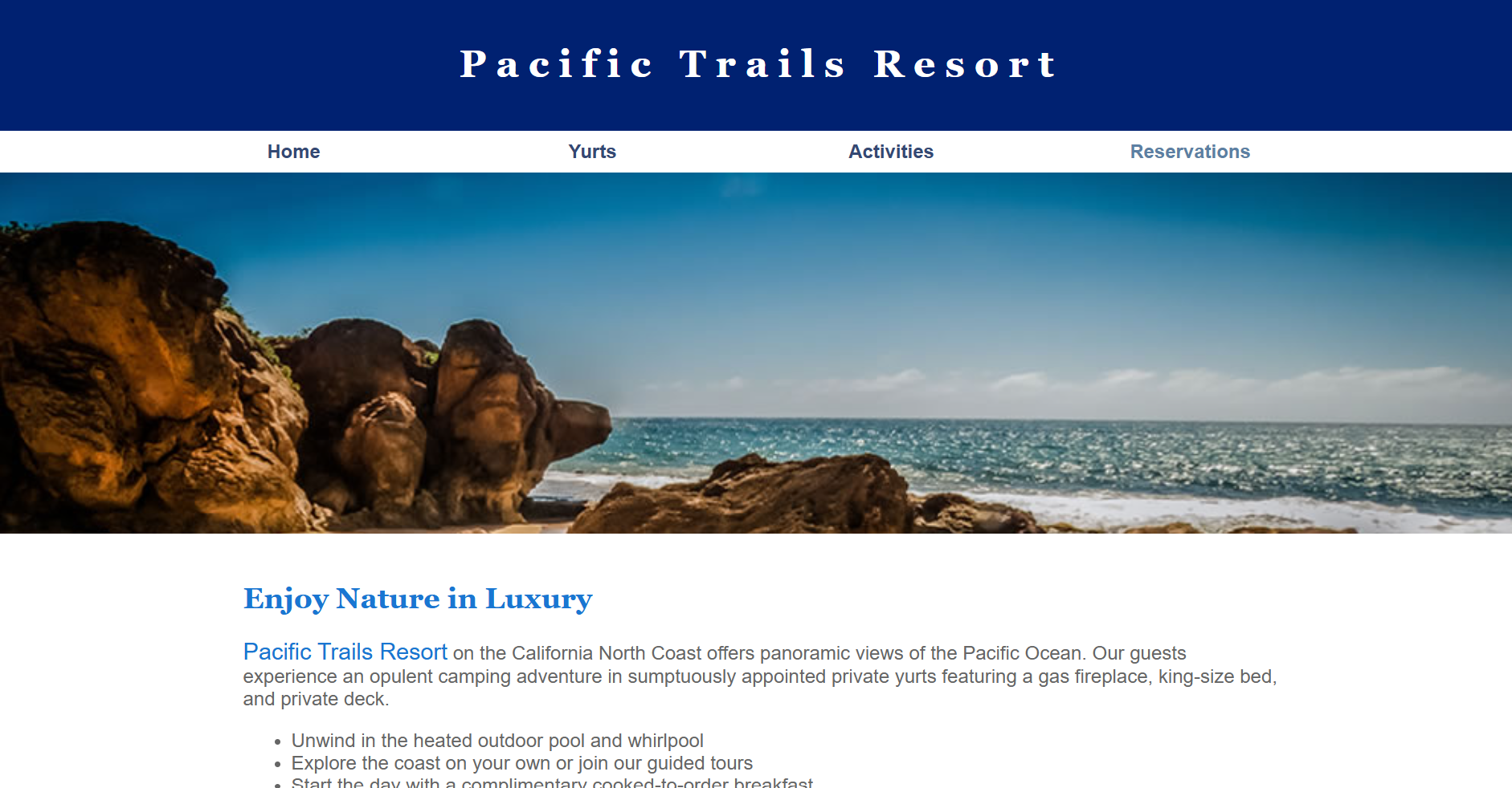 yurts website preview